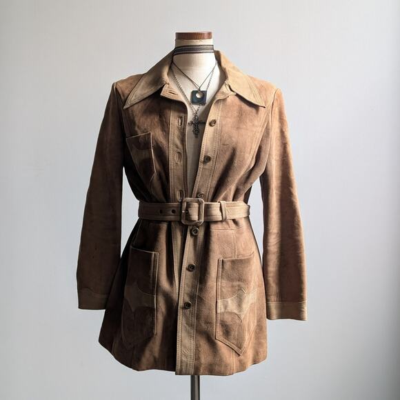 Vintage Afghan Penny Lane Fur Leather Suede Modern Furry Jacket Coat 70s 80s - Picture 2 of 13